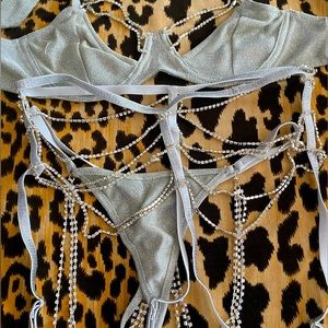 Rhinestone Bra Garter panty SET!! 34-36C